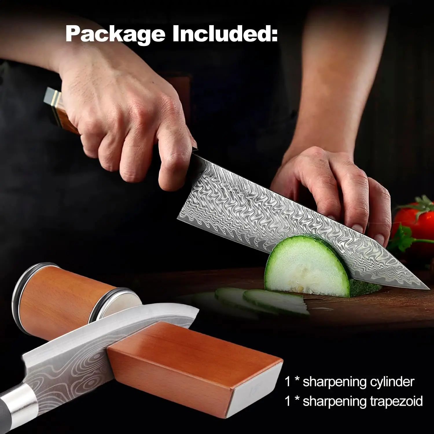 Laser Logo 15 & 20 Degree Magnetic Angle Rolling Knife Sharpener Kit Diamond & Ceramic Discs for Home Kitchen Metal Type