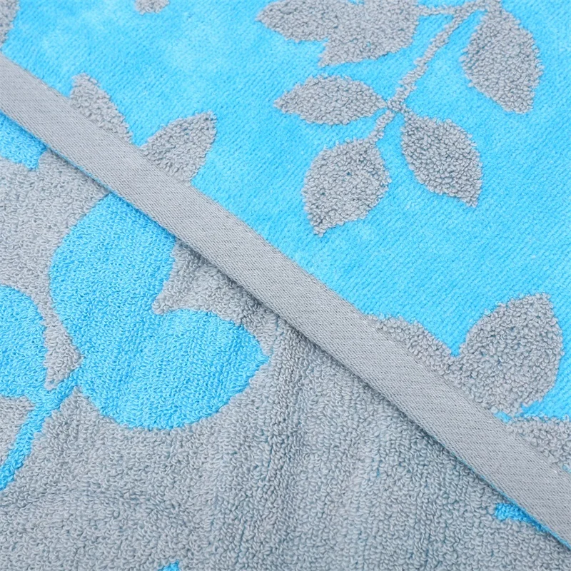 High Quality 3 Pack Blue Printed Thick Absorbent Adults Face Towel Set