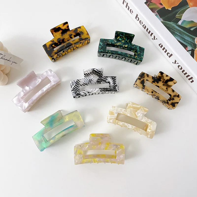 Wholesale Tortoise Acetate Hair Accessories 8cm Hair Claws Clamp Hair Claw Clips For Ladies