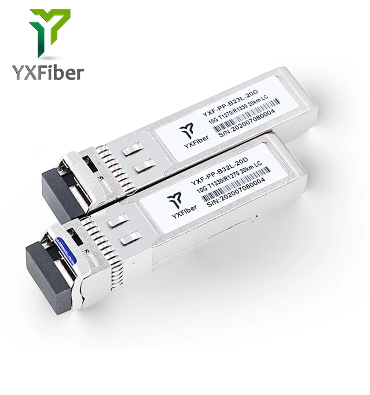 Модуль промышленного приемопередатчика 10GBASE-BX20-U BiDi SFP+ 1270nm-TX/1330nm-RX 20 км DOM Simplex LC SMF