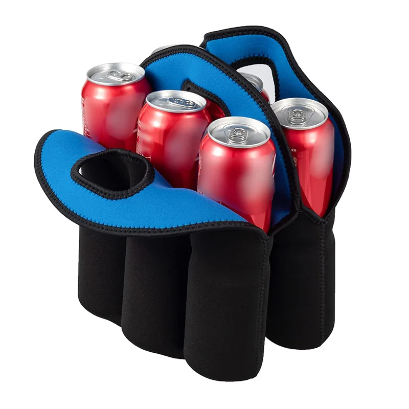Custom Insulated Neoprene Wine Bear Can Carriers Bag Tote Bag for Travel with Carry Handle Cooler Bottle Sleeves
