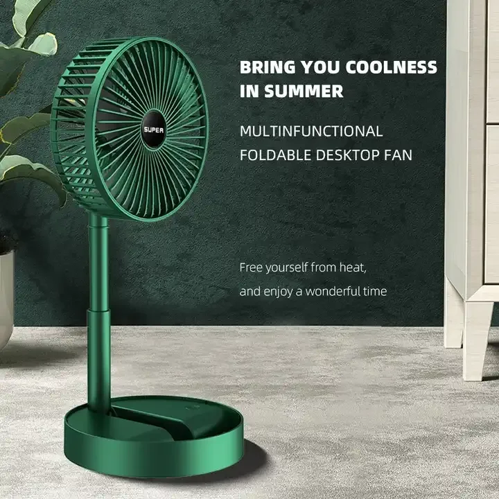 Hot Sale New Mini Portable Adjustable Rechargeable Telescopic Fan Electrical Floor air Cooling Standing Fan Fans for Home