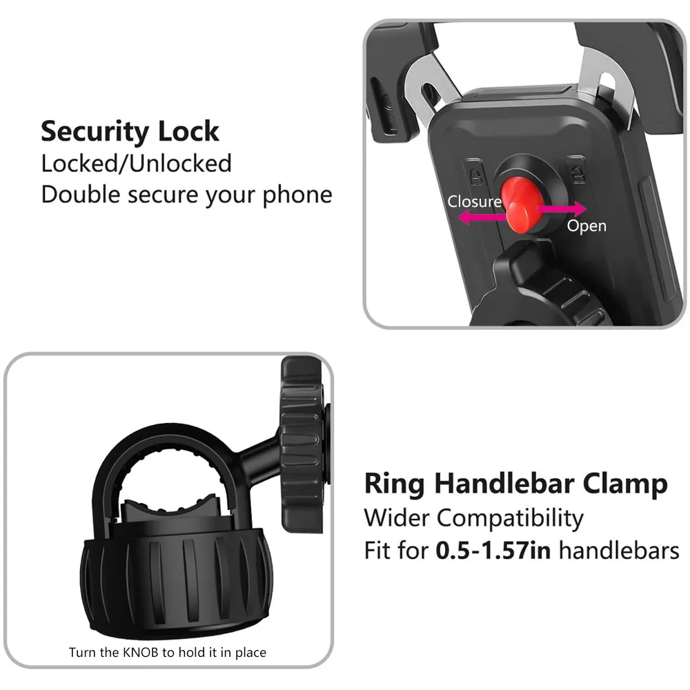 2021 Universal Motorbike Motorcycle Outdoor Mountain Bicycle Bike Handlebar Mount Stand Smart Cell Mobile Phone Holder