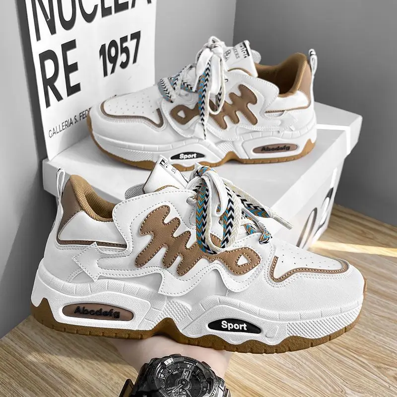 Mens Summer Shoes Casual Sports Height Increasing Board Shoe Lace Up Trendy Summer Non Smelly Feet Casual Shoes