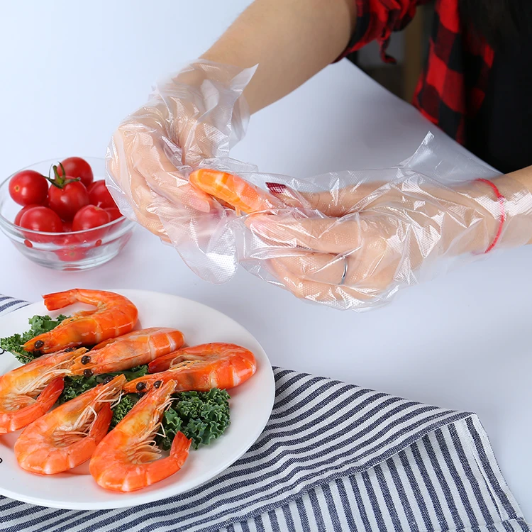 Безопасные для пищевых продуктов одноразовые перчатки Заводская цена пластиковые высококачественные Pe