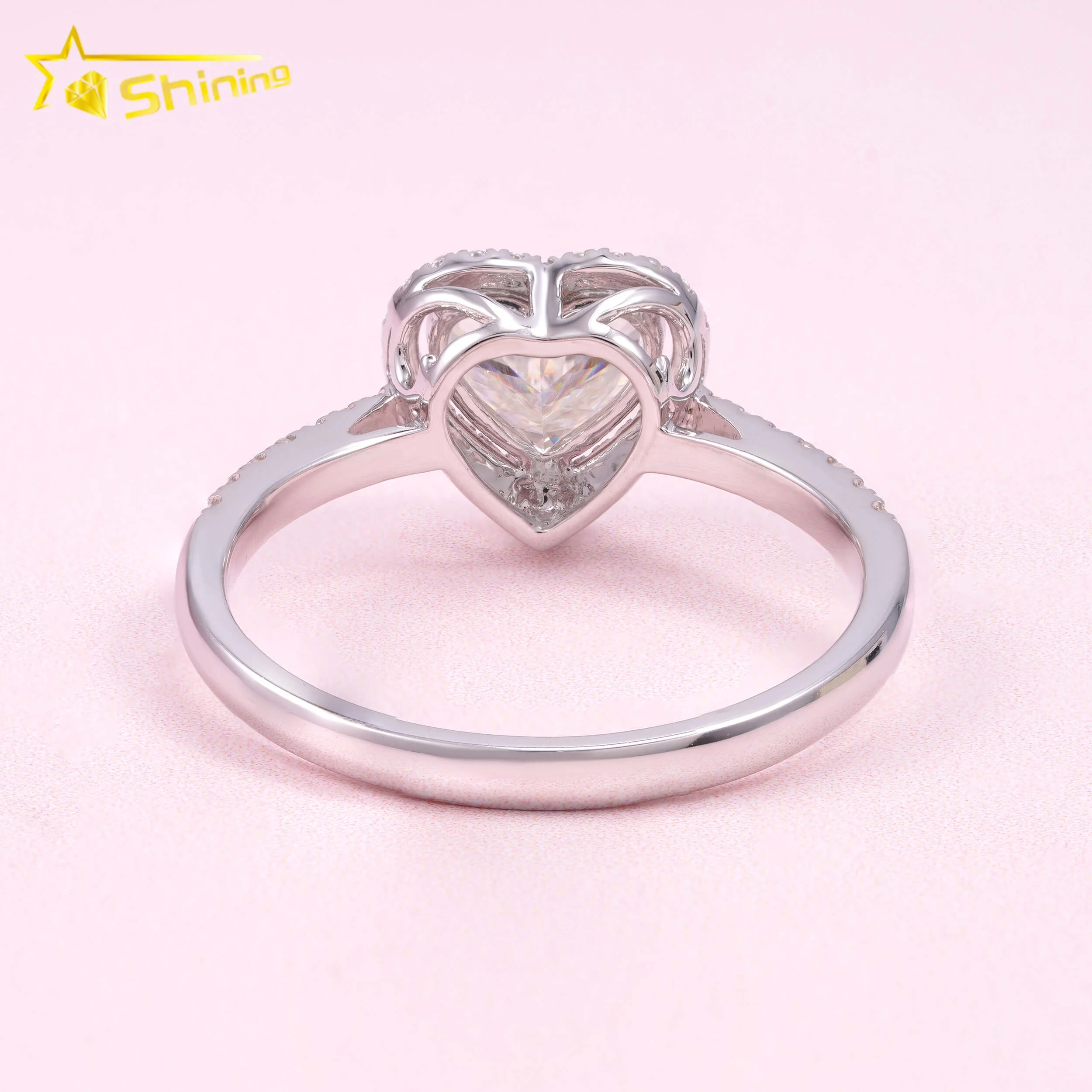 New Custom Crown Design Fashion 14k Solid Gold Round 1ct VVS Moissanite Lab Grown Diamond Wedding Engagement Rings Women