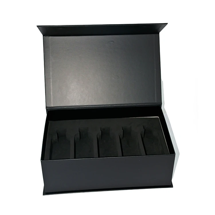Luxury Folding Gift Box Classic Black Large Magnetic Presentation Gift Hamper Box For Packing