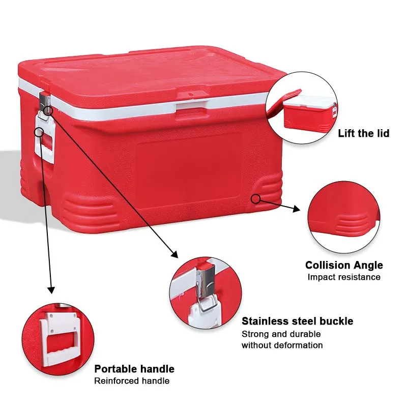Wholesale 48L Styrofoam EPS insulated waterproof  plastic cooler ice box for outdoor