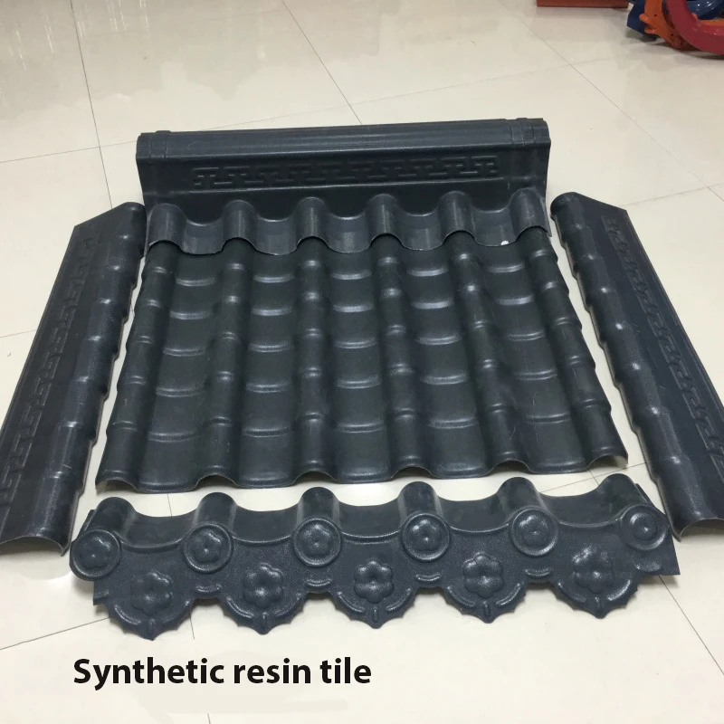 Manufacturer french  big wave asa plastic pvc synthetic resin roof tile  synthetic border tile resin tile