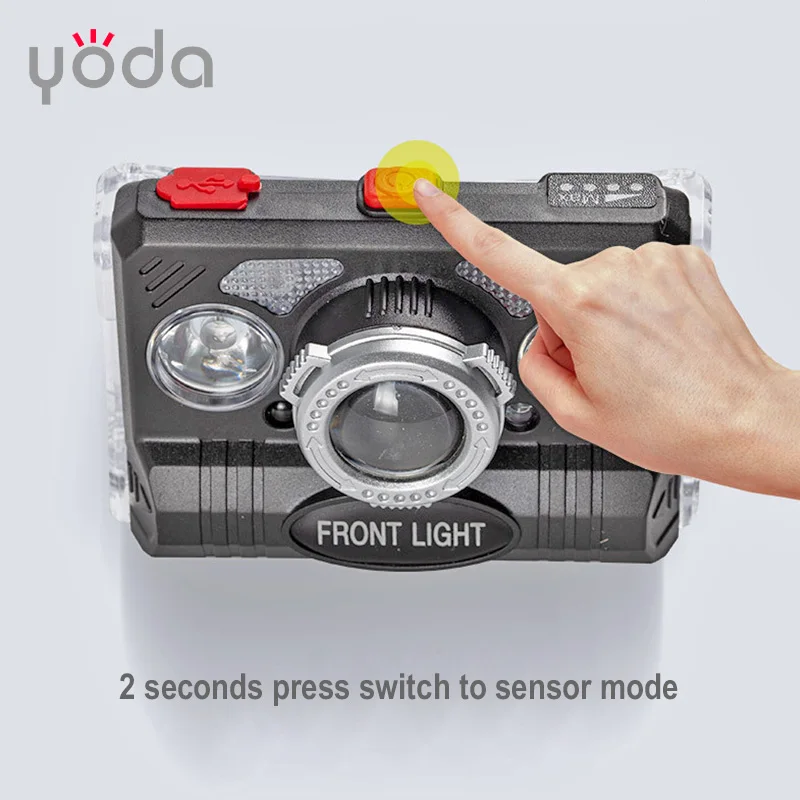  new plastic waterproof light weight type c 10w mini cob rechargeable led headlamp