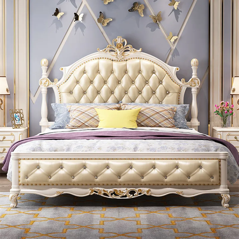 Customized European-style bed double bed 2.2m queen bed bedroom furniture set