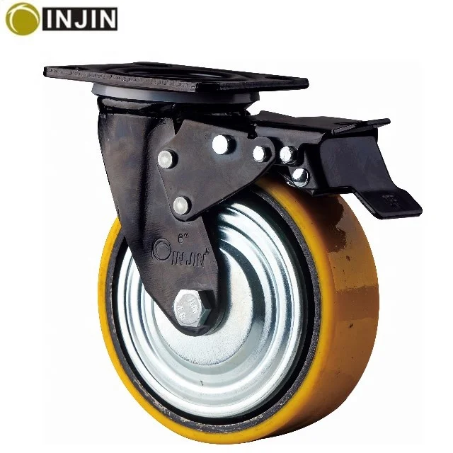 
wholesale manufacturer trolley wheels removable swivel industrial PU heavy duty caster wheel 
