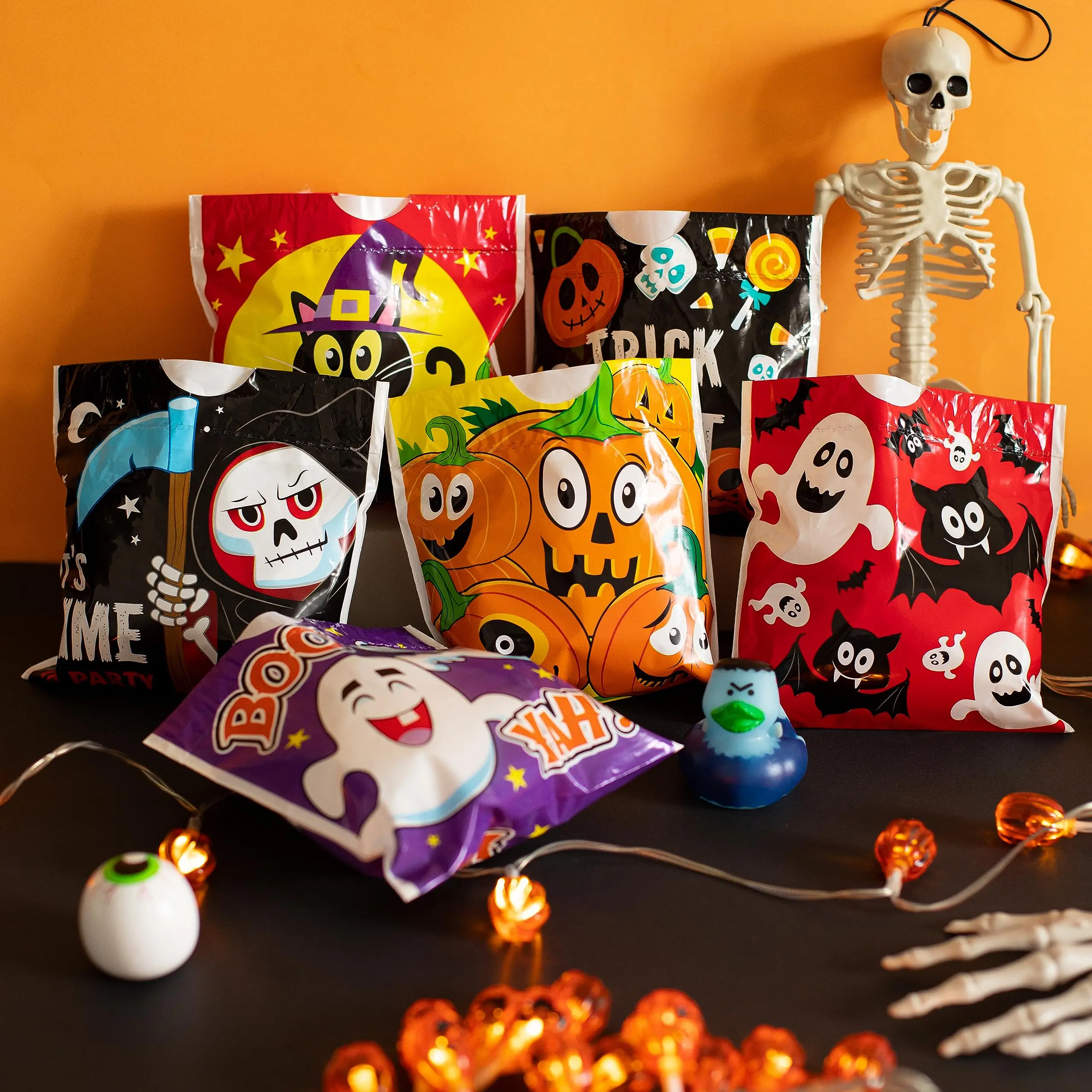 Wholesale Festival Skull Pumpkin Ghost Halloween Food Gift Packaging Hand Bags Kids Adult Bag For Halloween Tote Trick Or Treat