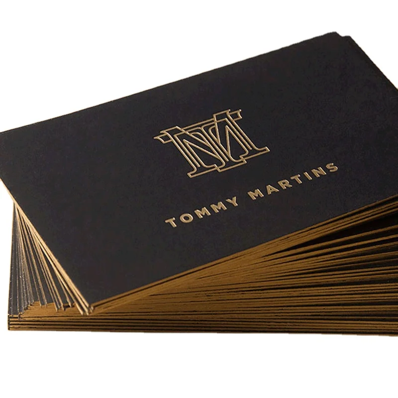 
Business black card business card creative gilt rim bronzing custom colorless concave process 