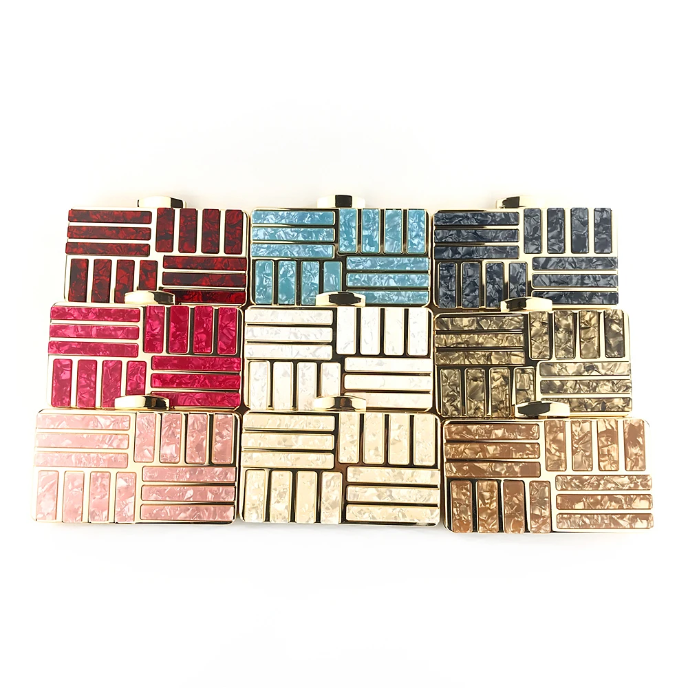 Свадебный вечерний клатч, женский клатч, акриловая популярная Золотая вечерняя сумка ручной работы, модный стиль