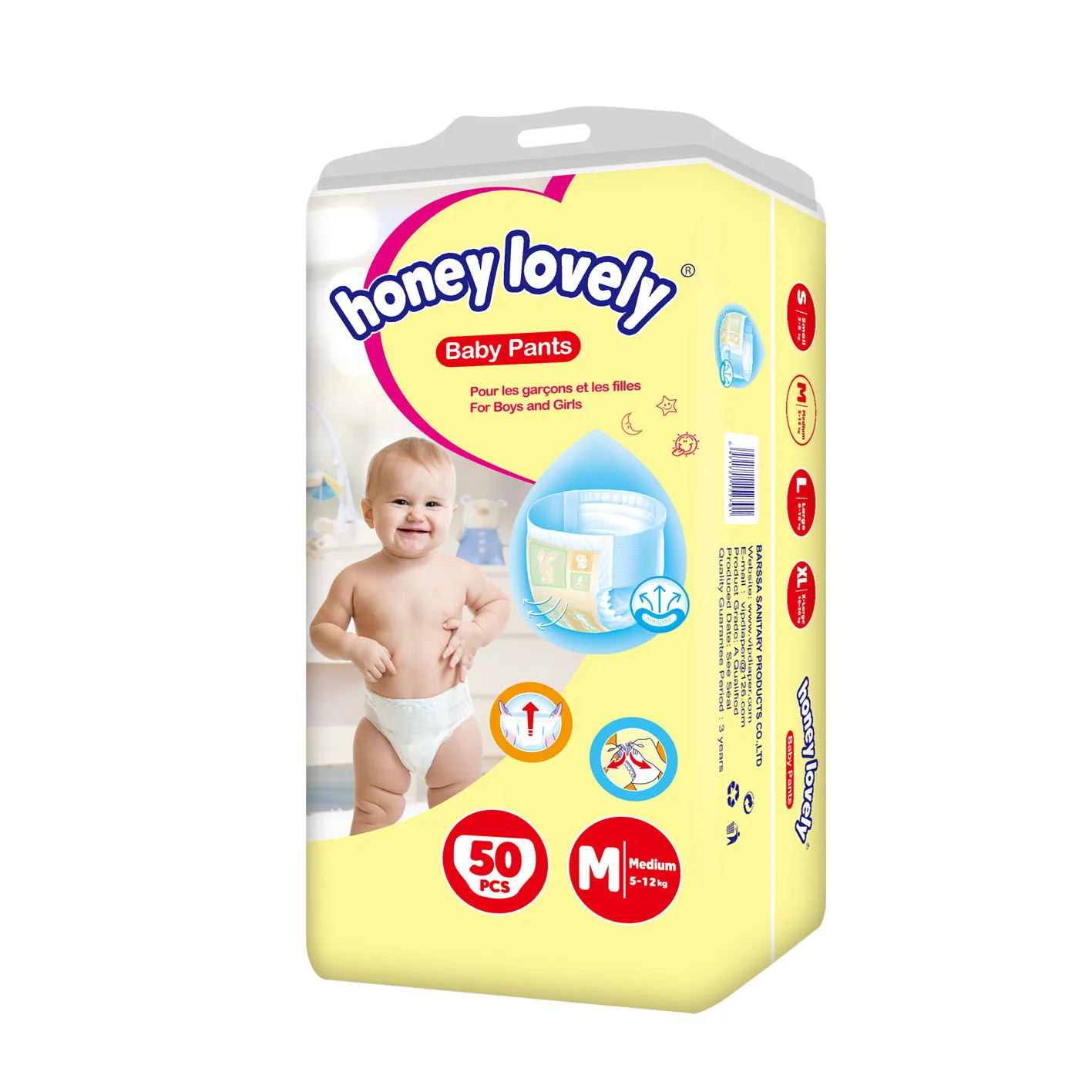 Bonfix cheap disposable pull up baby diapers Size Medium Turkish Supplier