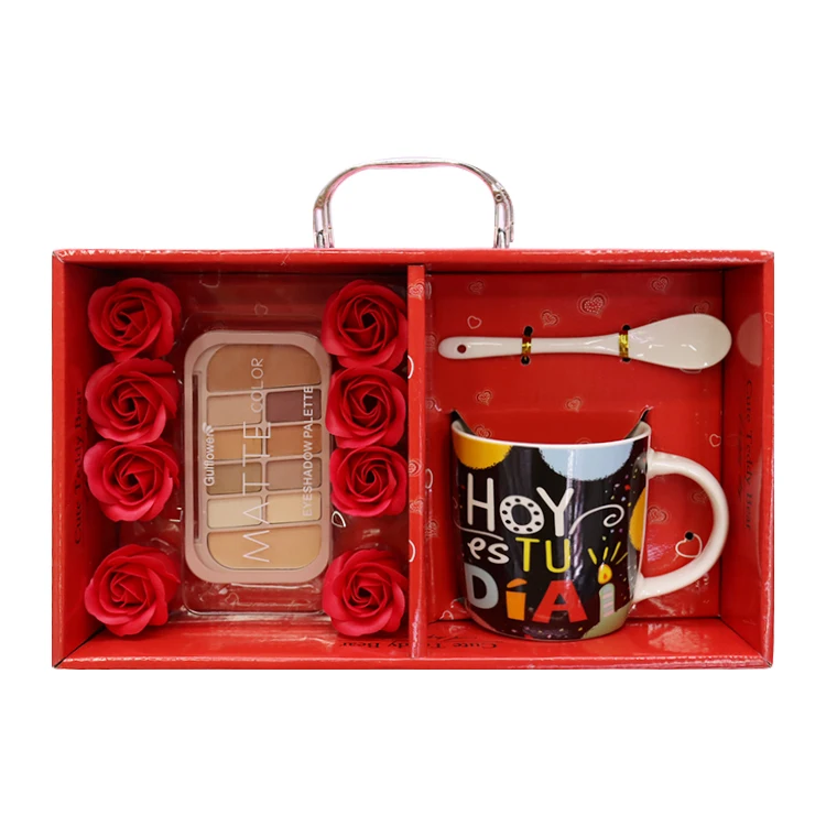 Spanish language Cheap Bulk with rose eye shadow  for girl Ceramic Mug for Birthday Gift Set