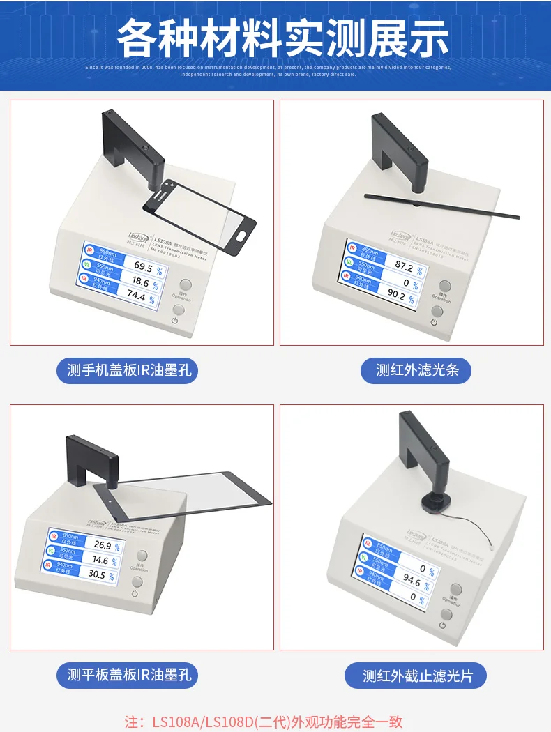 LS108D Lens Transmission Meter for Mobile Phone Lens Transmittance 0.5mm IR Hole Infrared Transmittance Test