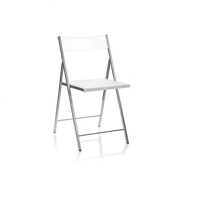 FREE SAMPLE Slim Folding Chair for Living Room, 77 x 43 x 45 cm, White