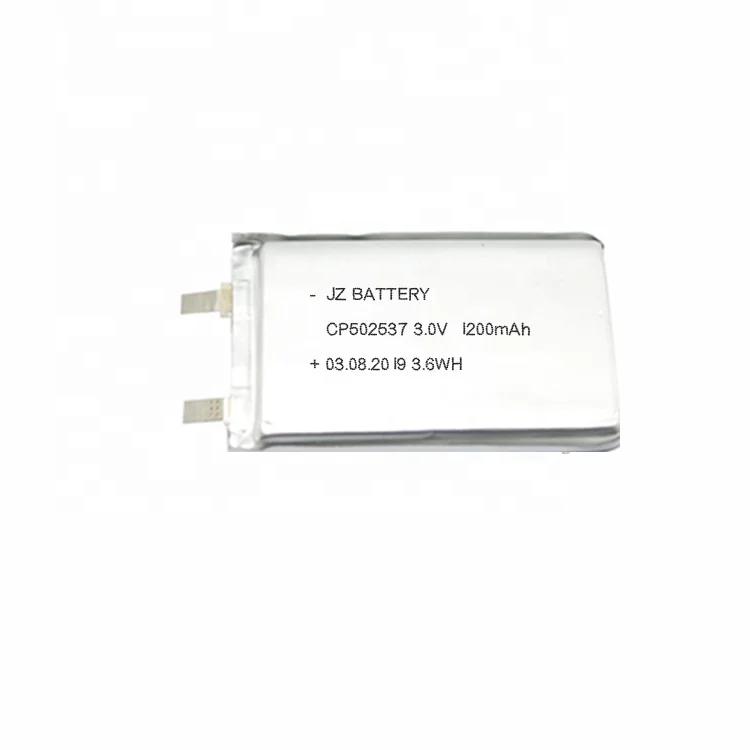 OEM CP502537 CP502540 lithium battery thin limno2 battery 3v 1200mah for remote reader