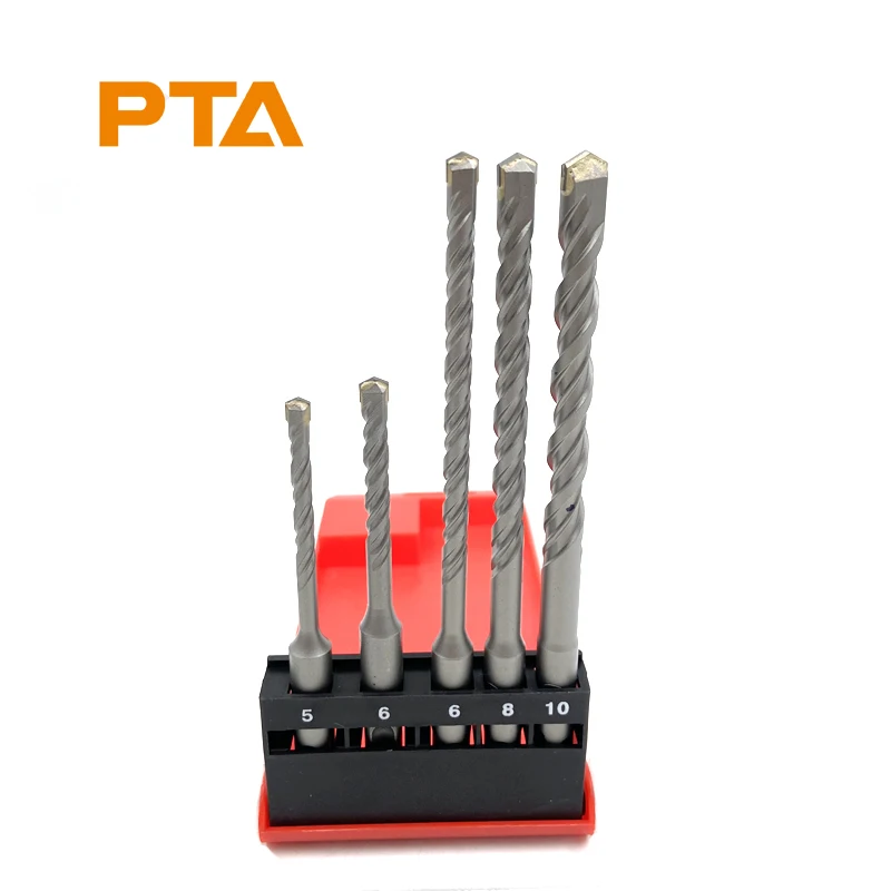 SDS-Plus Tungsten Carbide Rotary Hammer Drill Bit Set 5pcs Concrete Masonry Drill Bit Kit