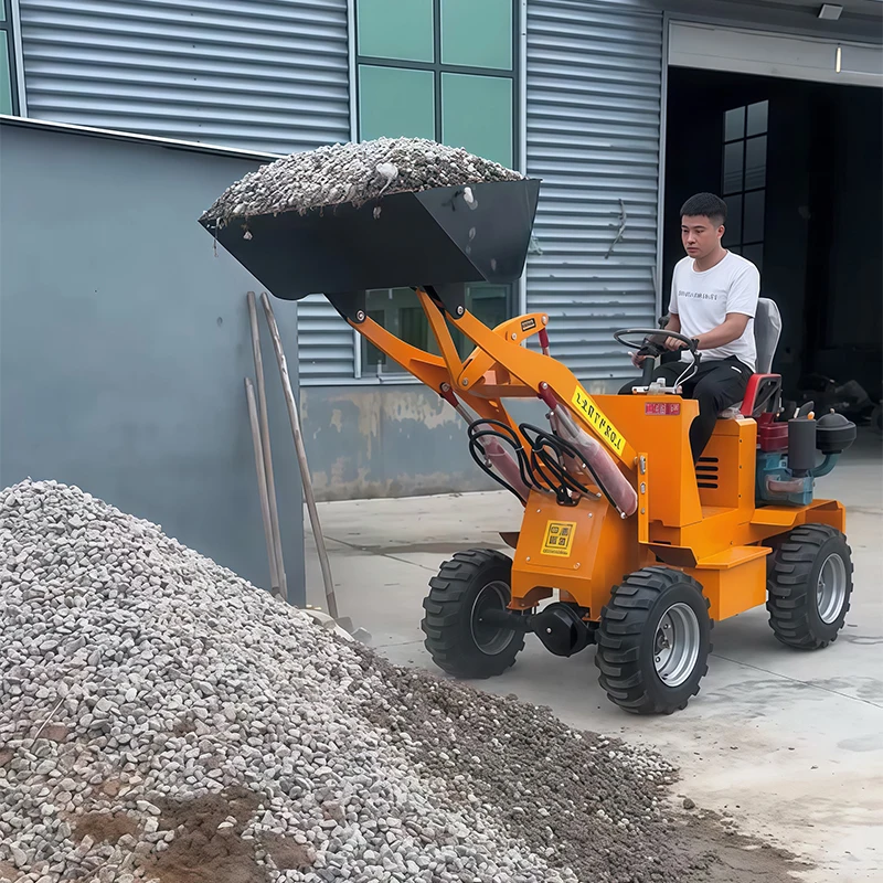 Mini Crawler Skid Steer Loader 700kg 1000kg 1200kg 1.5t Compact Track Skid Steer Loader With Mulcher 4 in 1 Bucket