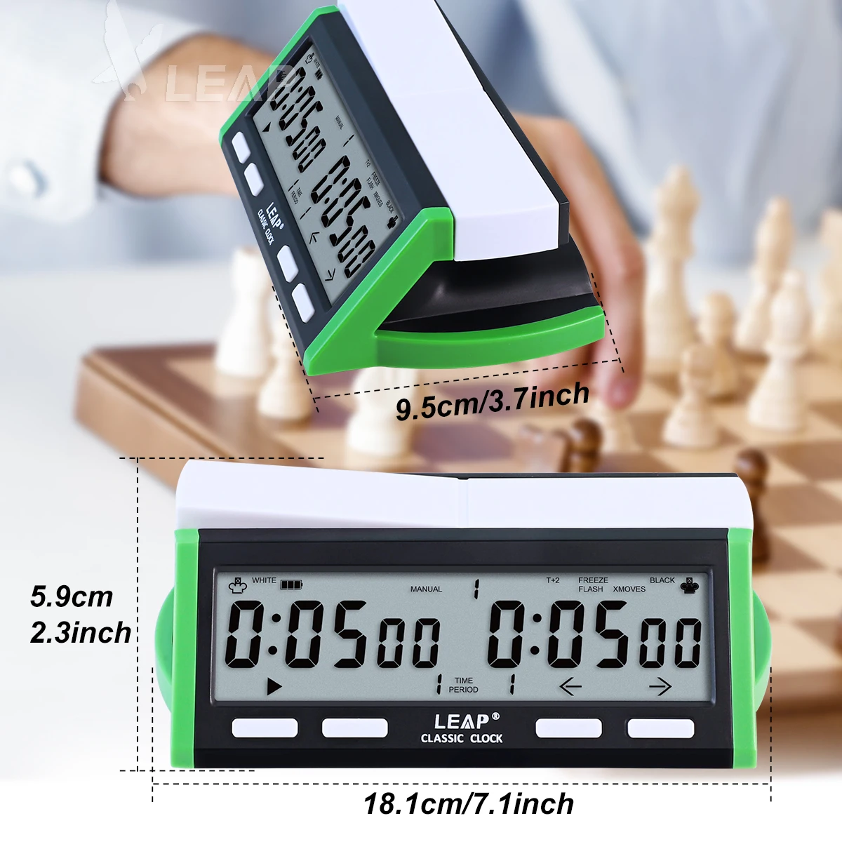 Digital Professional LEAP FlDE Chess Clock PQ9918 single multi countdown restricted moves  bonus delay chess clock timer