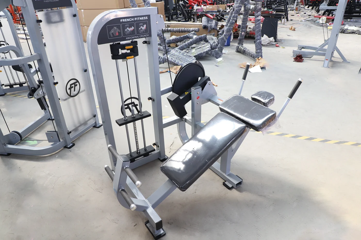 High Quality Ab exercise trainer  Commercial Pin Loaded Abdominal  fitness Machine  with cable  For Sale