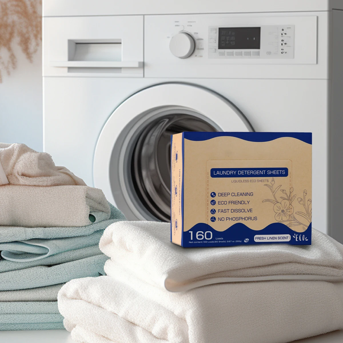 Laundry Detergent Sheets  Laundry Sheets in Washer, Laundry Sheets Detergent, Deep Cleaning Laundry Soap Tablets, Eco Friendly