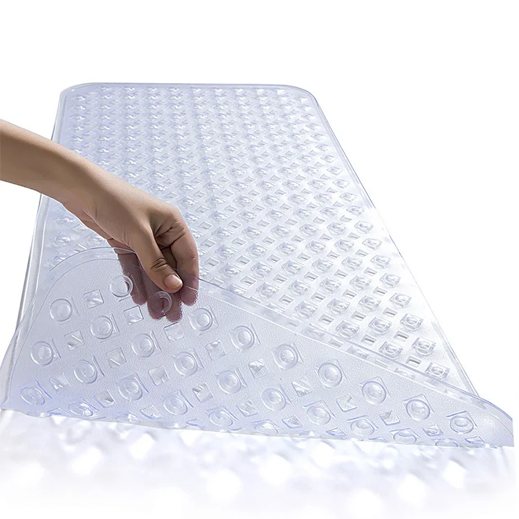 Stylish Machine Washable Ultra Soft Bathtub Mat Custom Lengthened Pvc Bathroom Non-slip Mat With Suction Cup