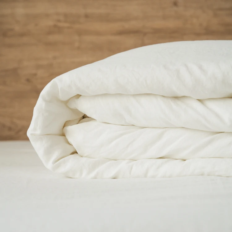 Wholesales 100% pure French Flax linen modern bedding set Stone washed fitted flat sheet bed linen