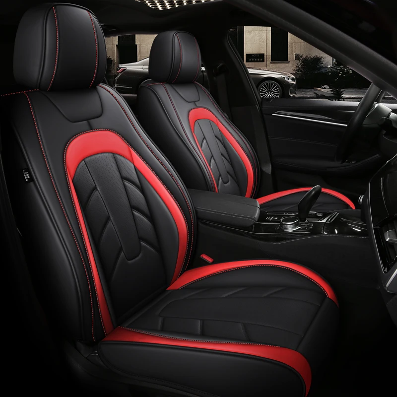 Sports Leather Car Seat Covers Full Set Protector Separate Cap Universal Fit for Volkswagen Tiguan