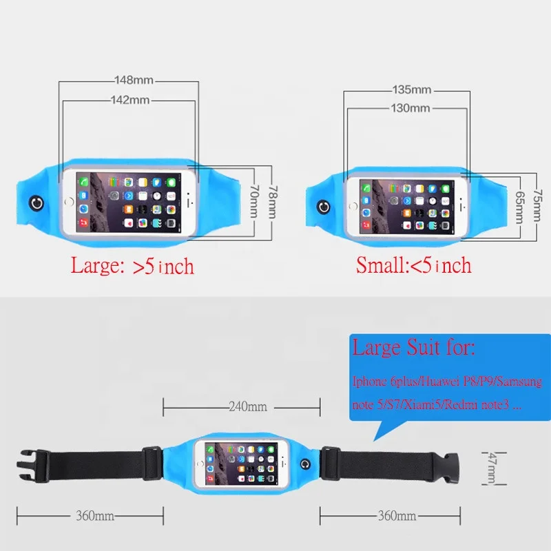 
Factory Price Hot-sale Outdoor sports running belt bag touch screen anti-theft waterproof invisible sport fitness waist bag 