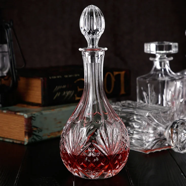 Custom Empty Whisky XO Food Storage Bourbon Decanter Alcohol liquor Wine Glass Bottle Wine Glasses Decanter
