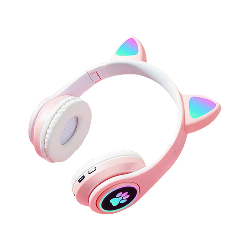 
 Новое поступление, наушники с кошачьими ушками, bluetooth наушники для девочек и детей, подсвечиваются как на наушниках, так и на ушах, беспроводные наушники  
