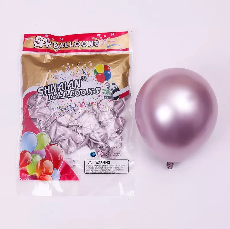 10 12 Inch Pure Chrome Balloon Latex Balloon Metal Ball for Wedding Party Birthday Decoration Balloon