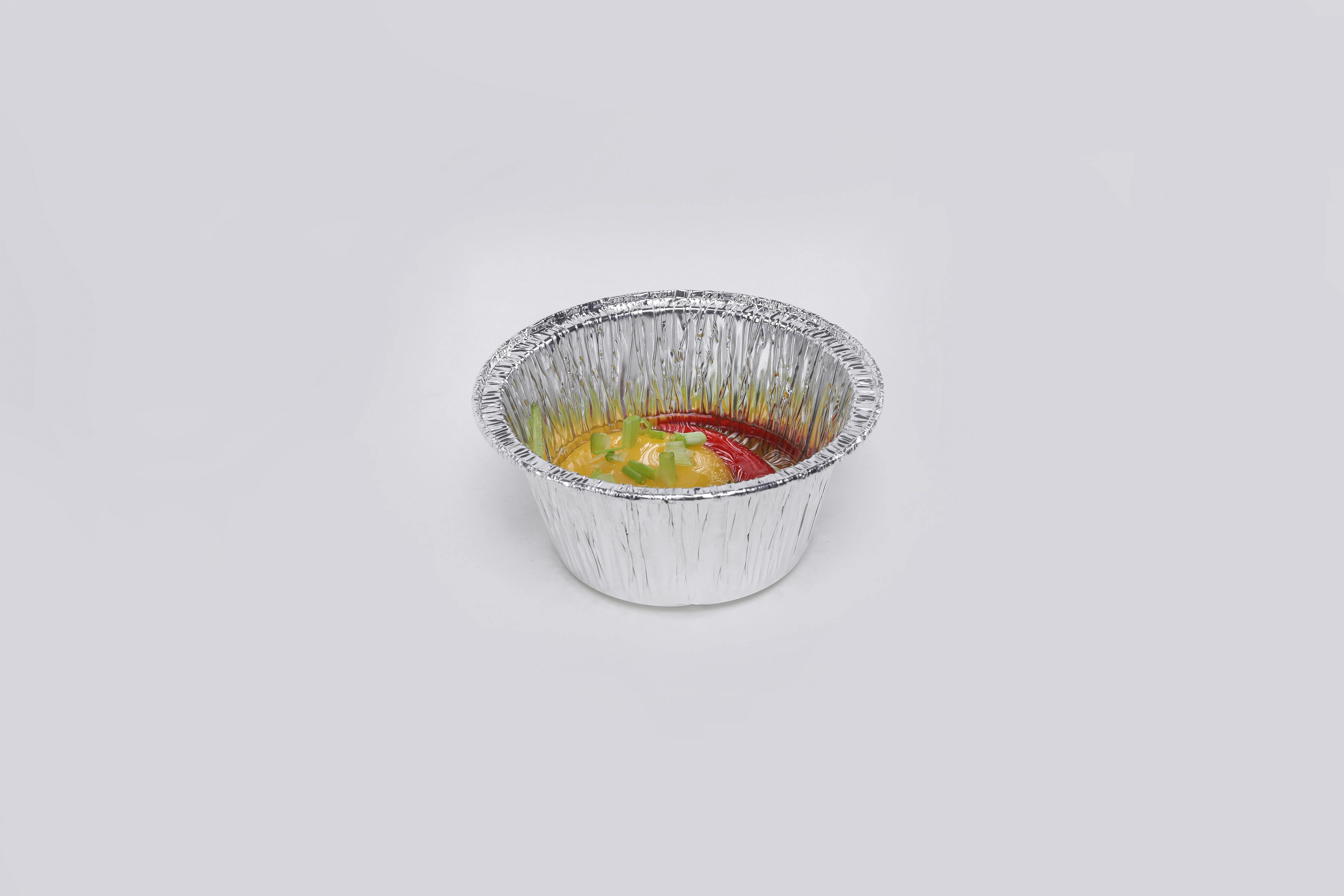 
100ml round disposable food grade factory wholesale price aluminum foil container for restaurant 