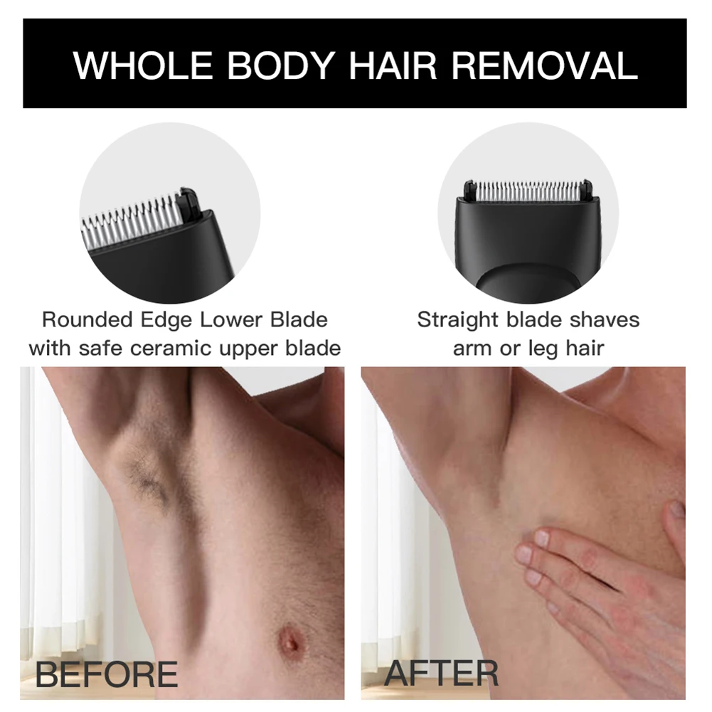 Support Private Label Ceramic Blade 60mins Runtime Cordless Multi-Functional Waterproof Body Trimmer Groin Hair Trimming