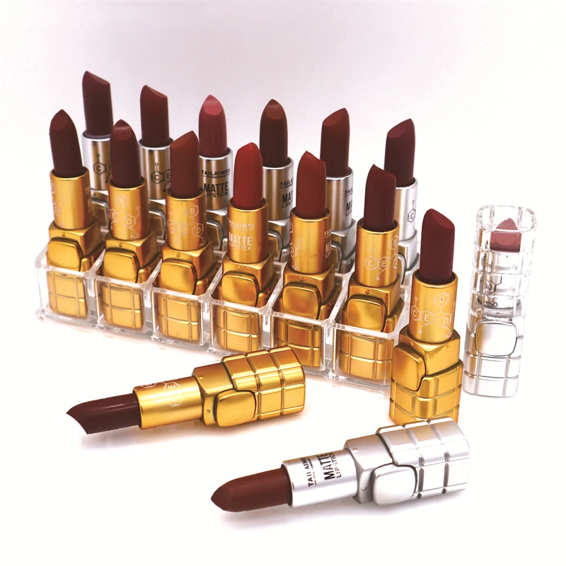 L132 TAILAIMEI Custom Logo 24 Colors Vegan Lipstick Moisturizing Formula Full Coverage Matte Lipstick Long Lasting Lipsticks