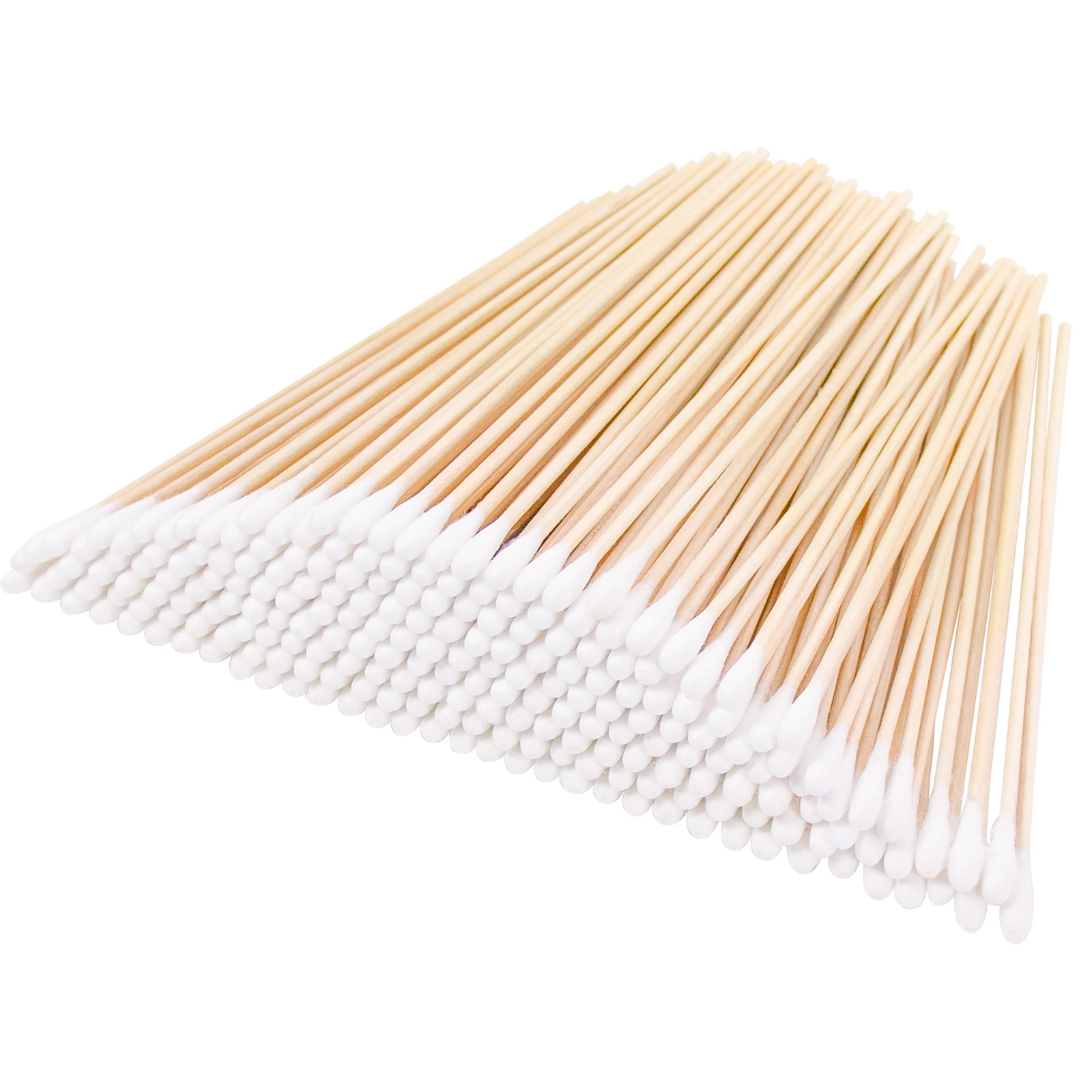 100% Absorbent Cotton Head Long Wooden Cotton Swabs Cosmetic Cotton Swabs