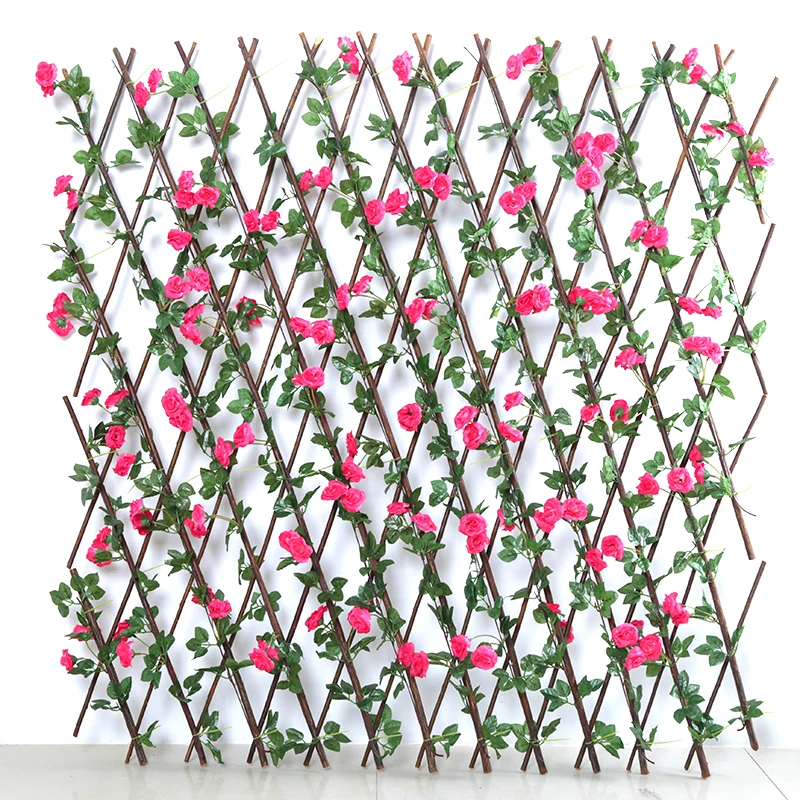 Garden plants telescopic shielding railings guardrail decorative green plant wood fence anticorrosive wood fence fence