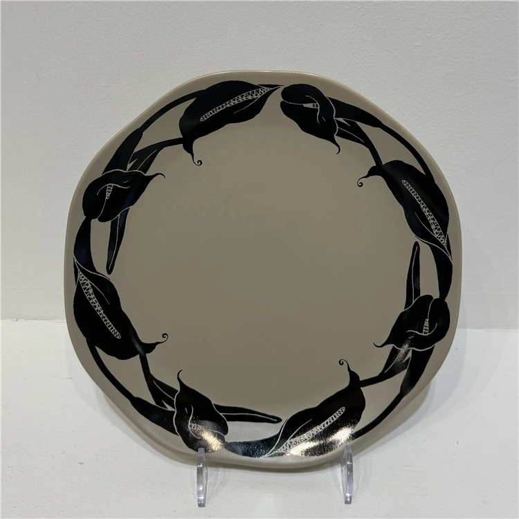 Popular design home dinnerware rice bowl pattern handmade ceramic salad bowl for restaurant