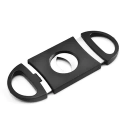 Wholesale Plastic Stainless Steel Cigar Cutter Double Blade cigar cutter Metal Portable Cigar Accessories