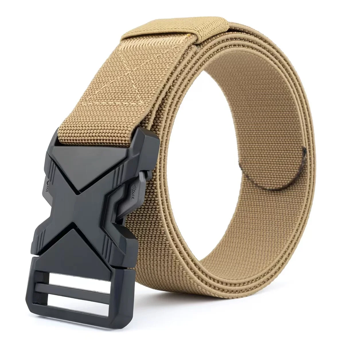 Tactical Belts Durable Nylon Adjustable Alloy Automatic Buckle Fabric Tactical Stretch Belt For Men