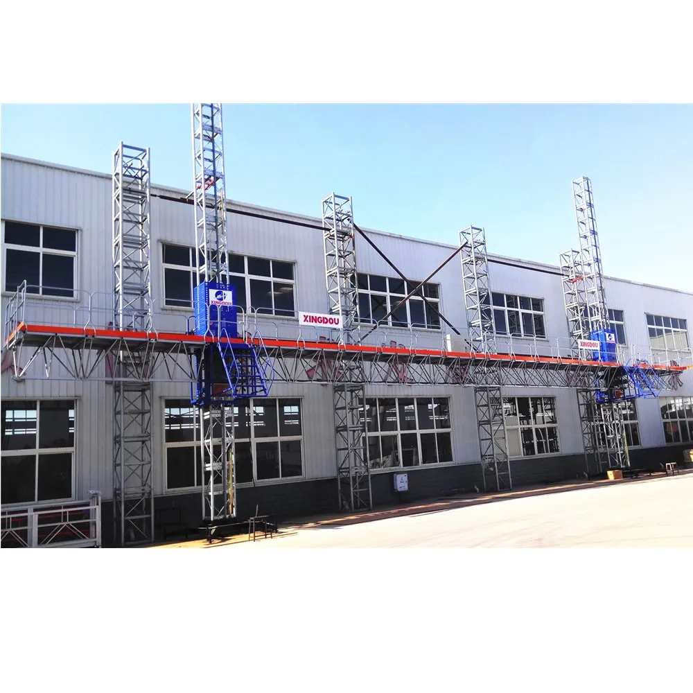 high rise building facade work platform motorized mast climber scaffolding Mast climbing work platform