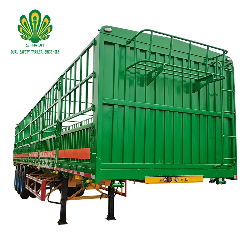 Fence semi trailer 3-axis mechanical suspension for bulk cargo transportation 60 tons load