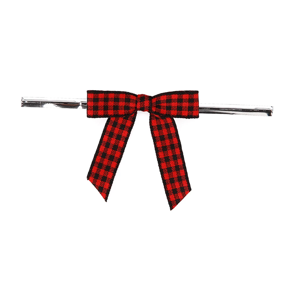 Red Gingham Ribbon Bows Holiday Decorative Bows Buffalo Plaid Craft Ribbon Small Mini Ribbon Bows