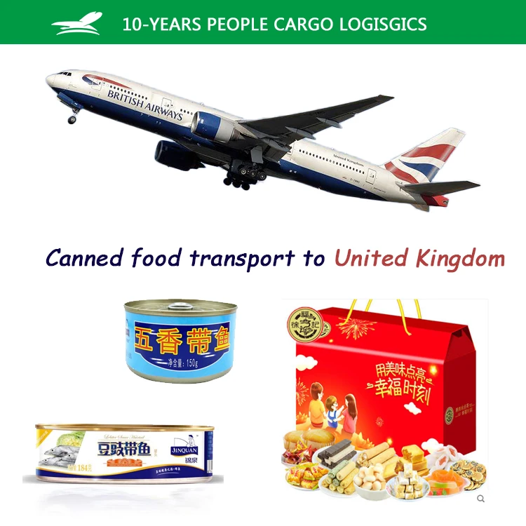 
 Китайский агент по доставке в Англию консервы из Китая в Англию воздушная перевозка в Англию  