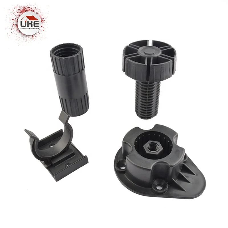 Plastic Legs Adjustable Black Home Decoration 450kg Heavy Duty Kitchen Cabinets feet Accessories