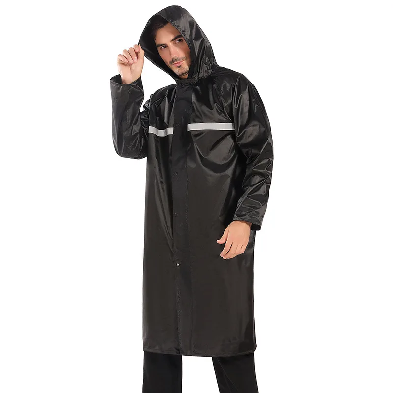 polyester fabric waterproof reusable long rain coat for adult oxford cloth poncho pvc raincoat